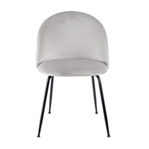 Chaise de repas tissu velours dossier capitonné pieds métal – CLEA 2