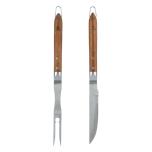 Set de 2 ustensiles pour barbecue : couteau et fourchette