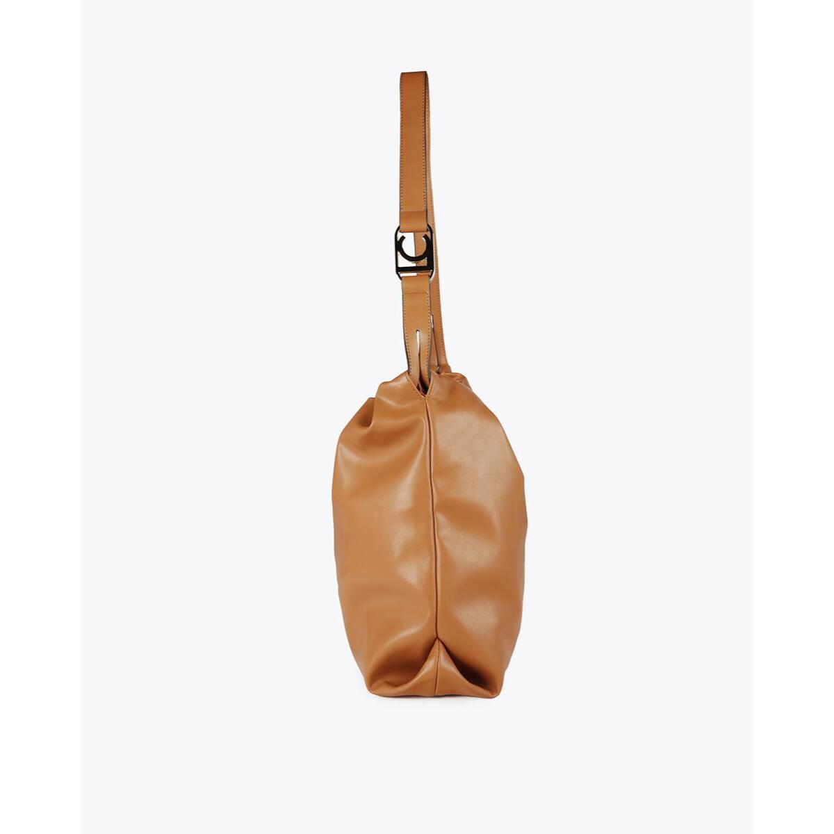 Borsa shopper effetto pelle con logo