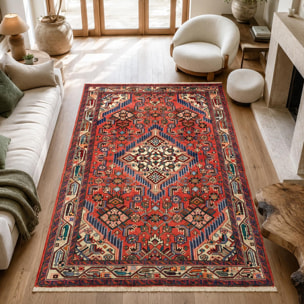 Tapis d'orient au motif oriental, noué main en laine, ELUF