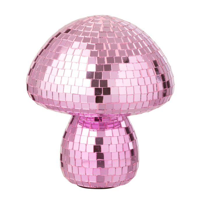 J-Line décoration Champignon Miroir - verre - rose