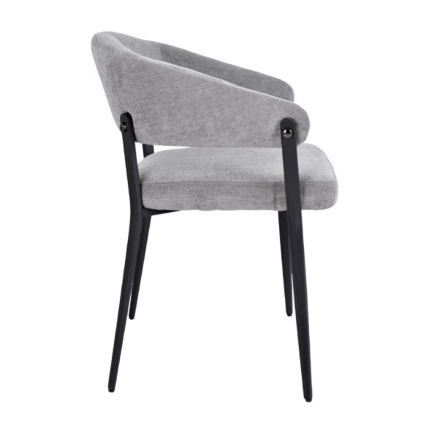 Chaise avec accoudoirs en tissu et structure en métal - ARNOLD