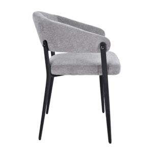 Chaise avec accoudoirs en tissu et structure en métal - ARNOLD