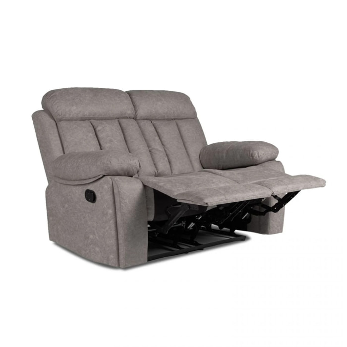 Sofá relax de 2 plazas con reposapiés elevable en marengo 152 cm Kendal Marengo