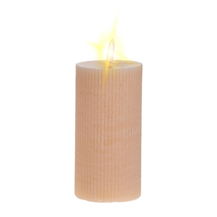 Candela Cera con Led Fiamma - Pezzi 2 - Colore Rosa - 7,5x15Hx7,5cm - Bianchi Dino