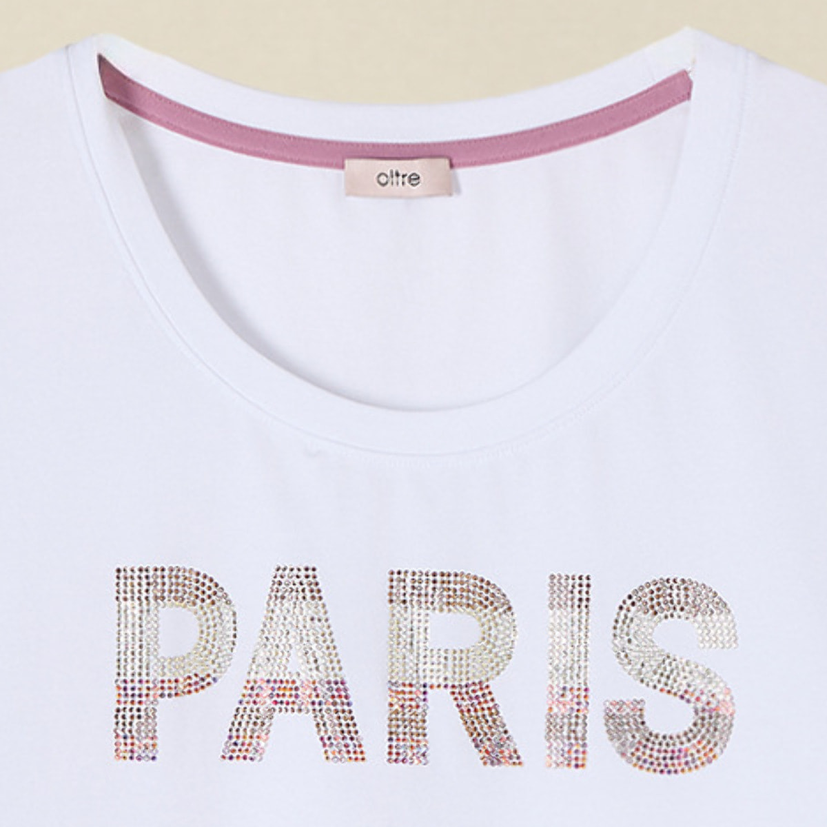Oltre - Camiseta con aplicación de letras - Blanco