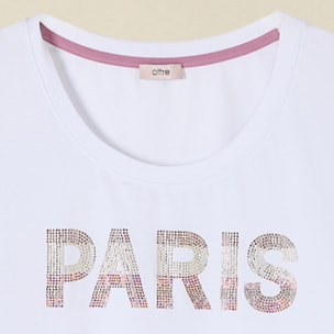 Oltre - Camiseta con aplicación de letras - Blanco