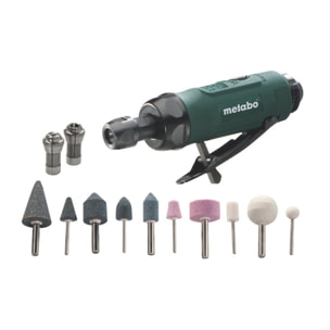 Meuleuse droite à air comprimé METABO DG 25 Set + 5 meules sur tige - 6.04116.50