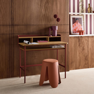 Bureau métal et décor bois 3 niches MOLTO