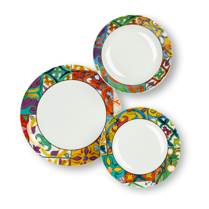 Servizio piatti 12 pezzi Excelsa – Belem, Porcellana Multicolore