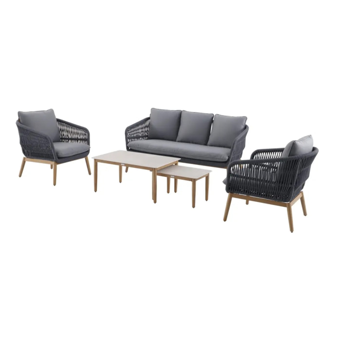 Salon de jardin Orissa 5 places gris