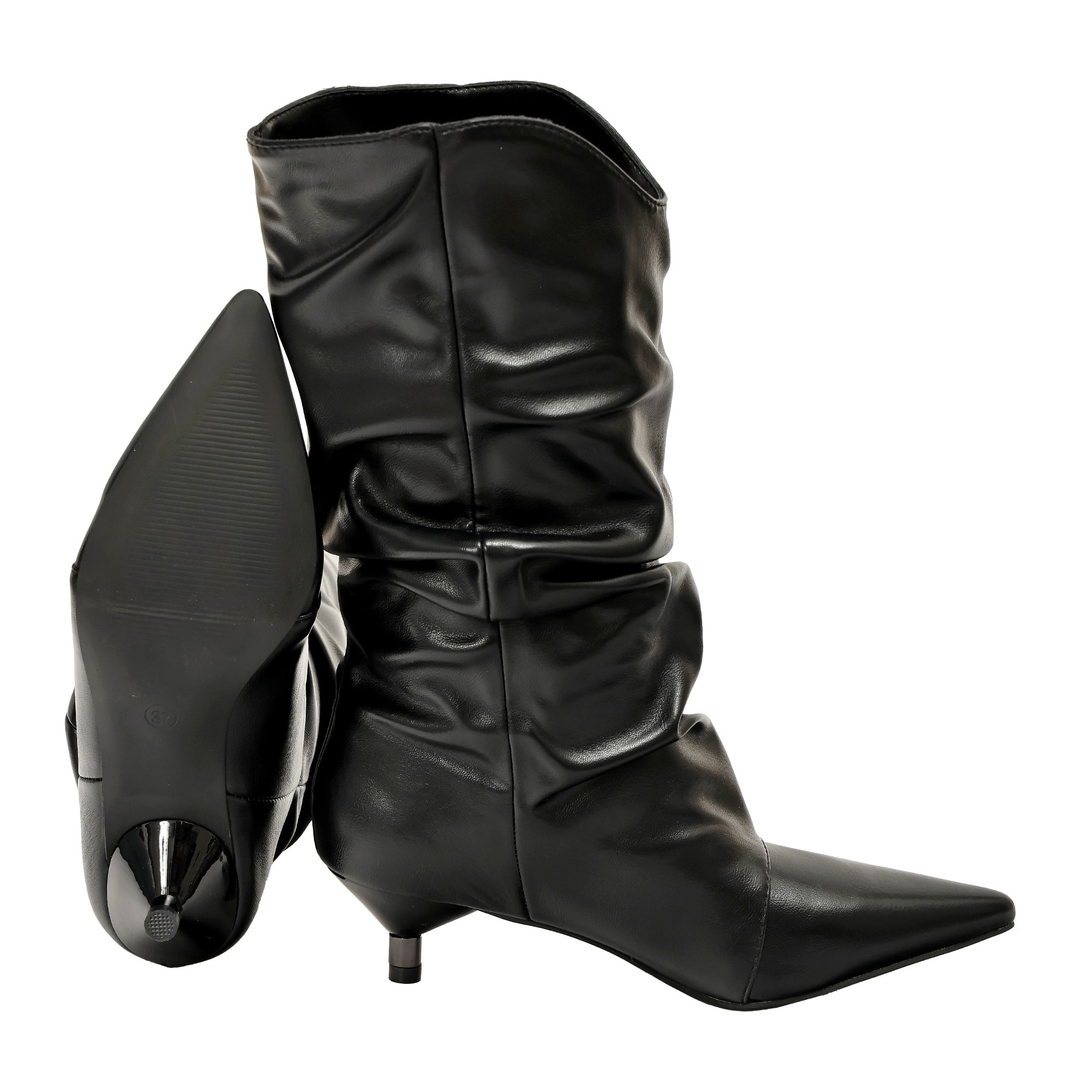 Stivaletto in simil pelle con tacco basso