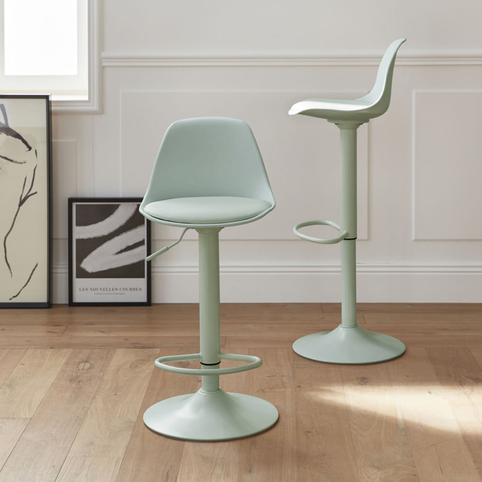 Tabouret de bar réglable simili cuir 61,5/83,5cm (lot de 2) NOAH