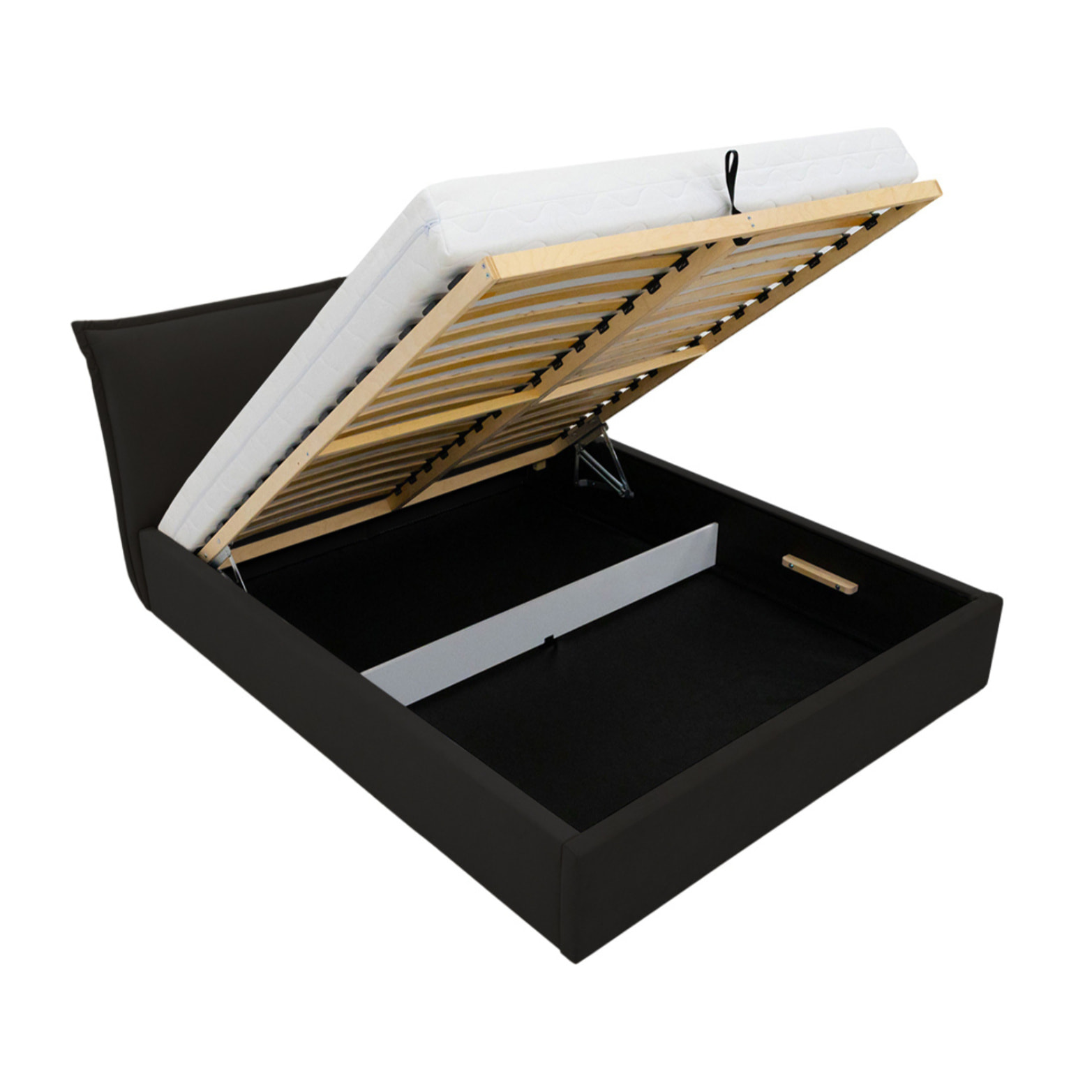 John - lit coffre - 140x200 cm - en velours - sommier inclus - Noir