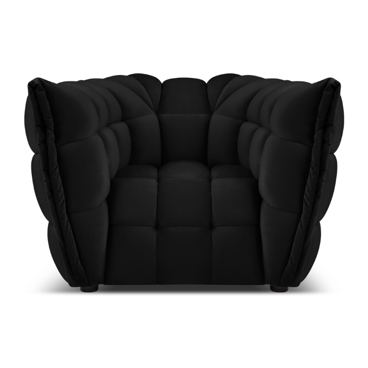 Fauteuil "Cedric" en velours noir