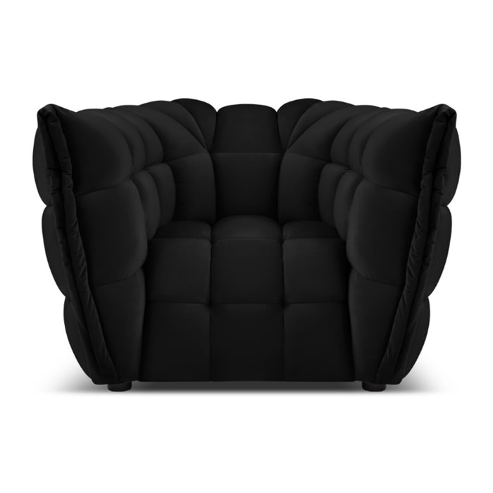 Fauteuil "Cedric" en velours noir