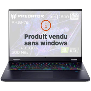 PC Gamer ACER Predator Helios 18 PH18-72-96SE Sans OS