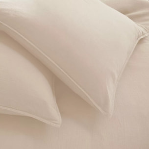 Housse de couette gaze de coton lavé uni blanc Malia neige