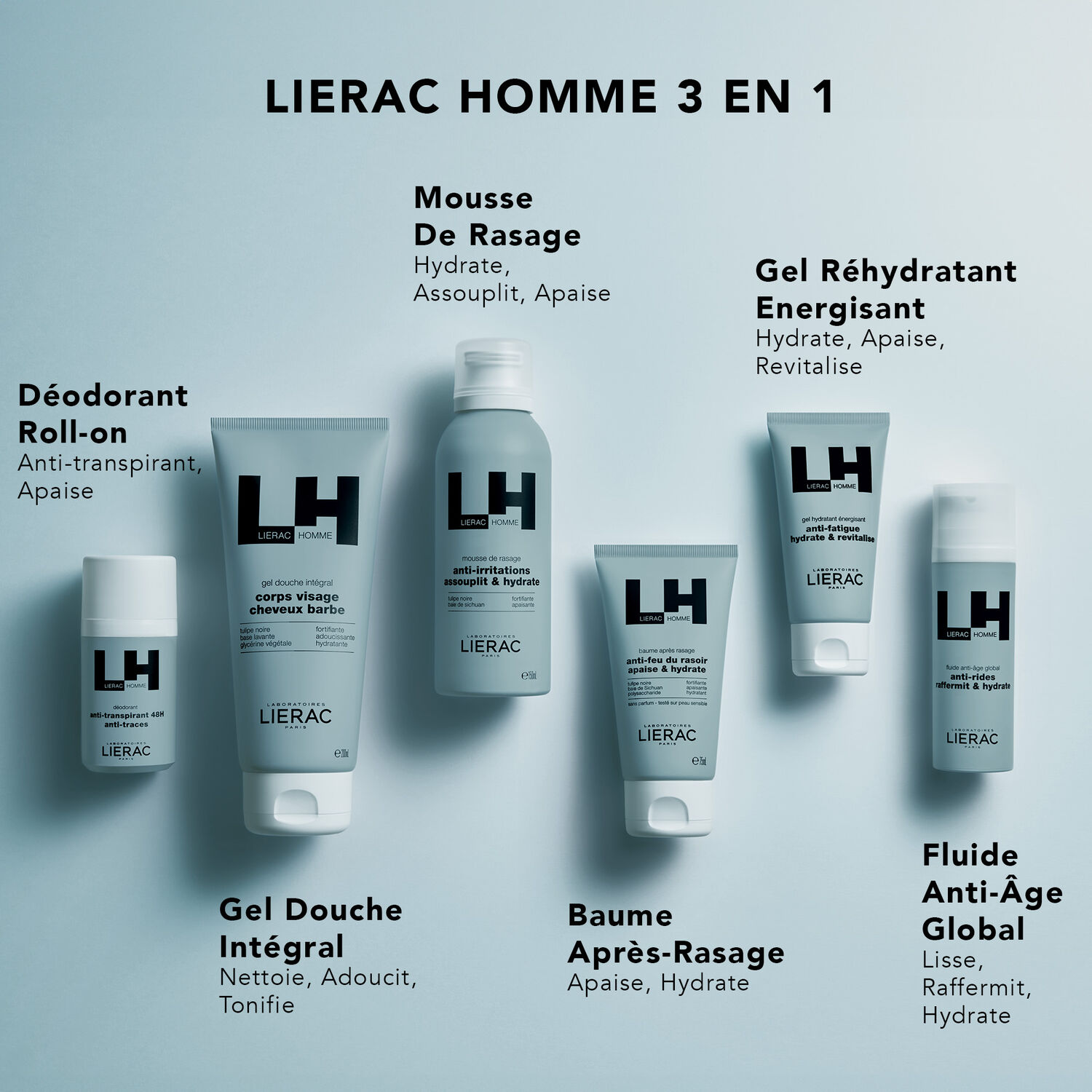 Lierac Homme  - Fluide Anti-Rides Réparateur Hydratant-Lissant 50 ml