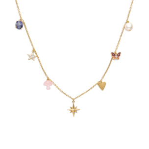 Collier Multicharms Fairy Tale Plaqué Or