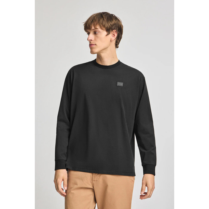 Camiseta negra holgada con detalle Polo Club