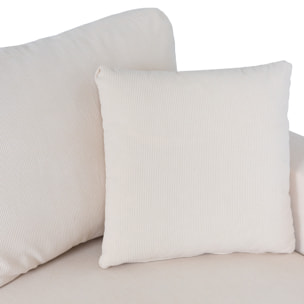 Canapé d'angle convertible CLARK 3 places en velours côtelé beige