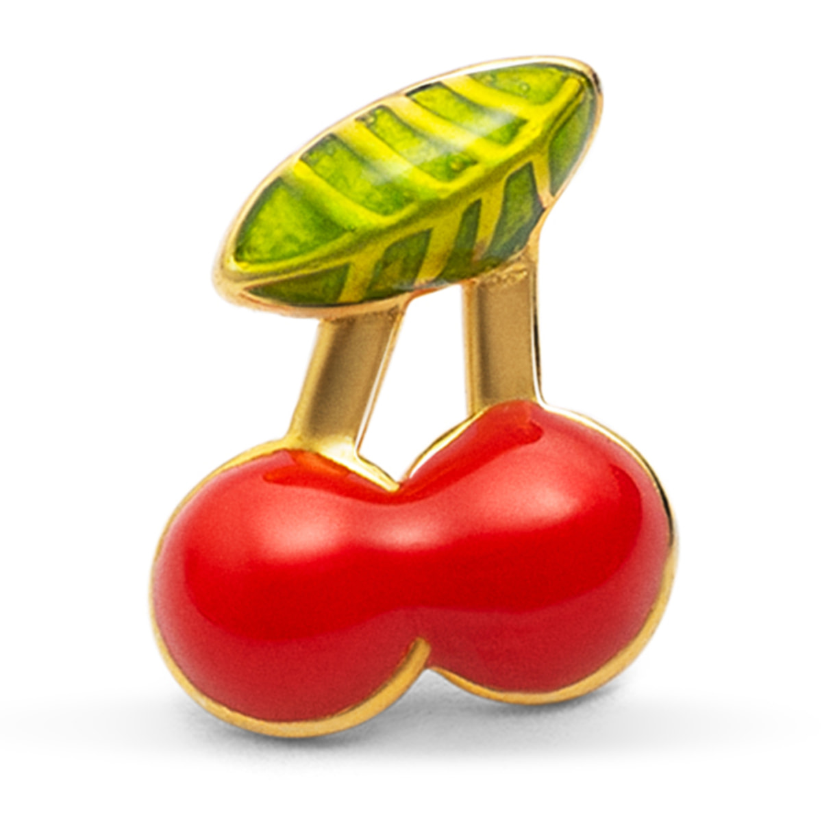 Orecchino Mini Ciliegia Argento Placcato Oro
