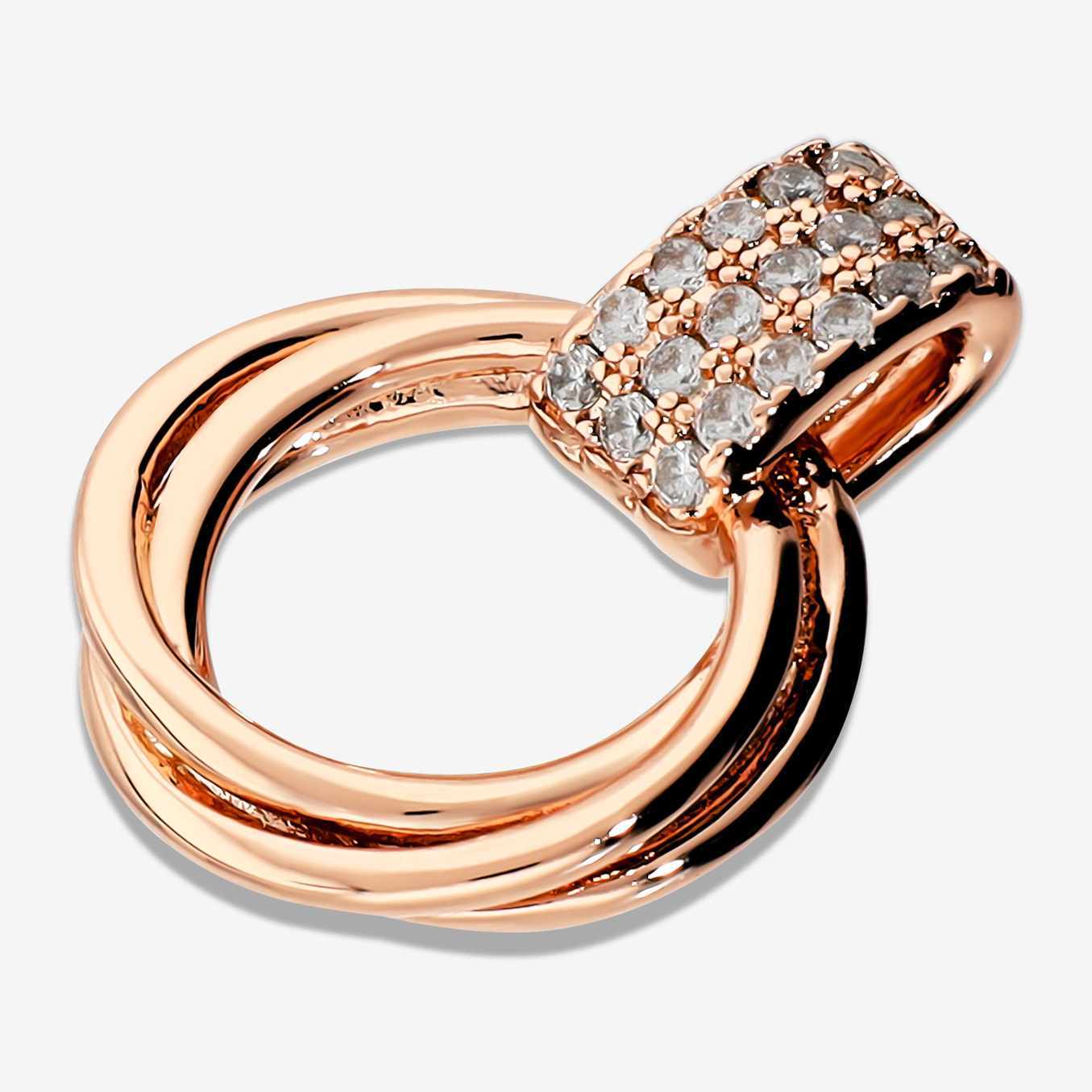 Ciondolo ad Anello Multifilo con Pavé di Cubic Zirconia