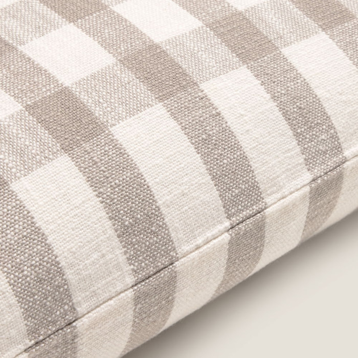 Funda de cojín algodón cuadros Soncuad color gris Algodón