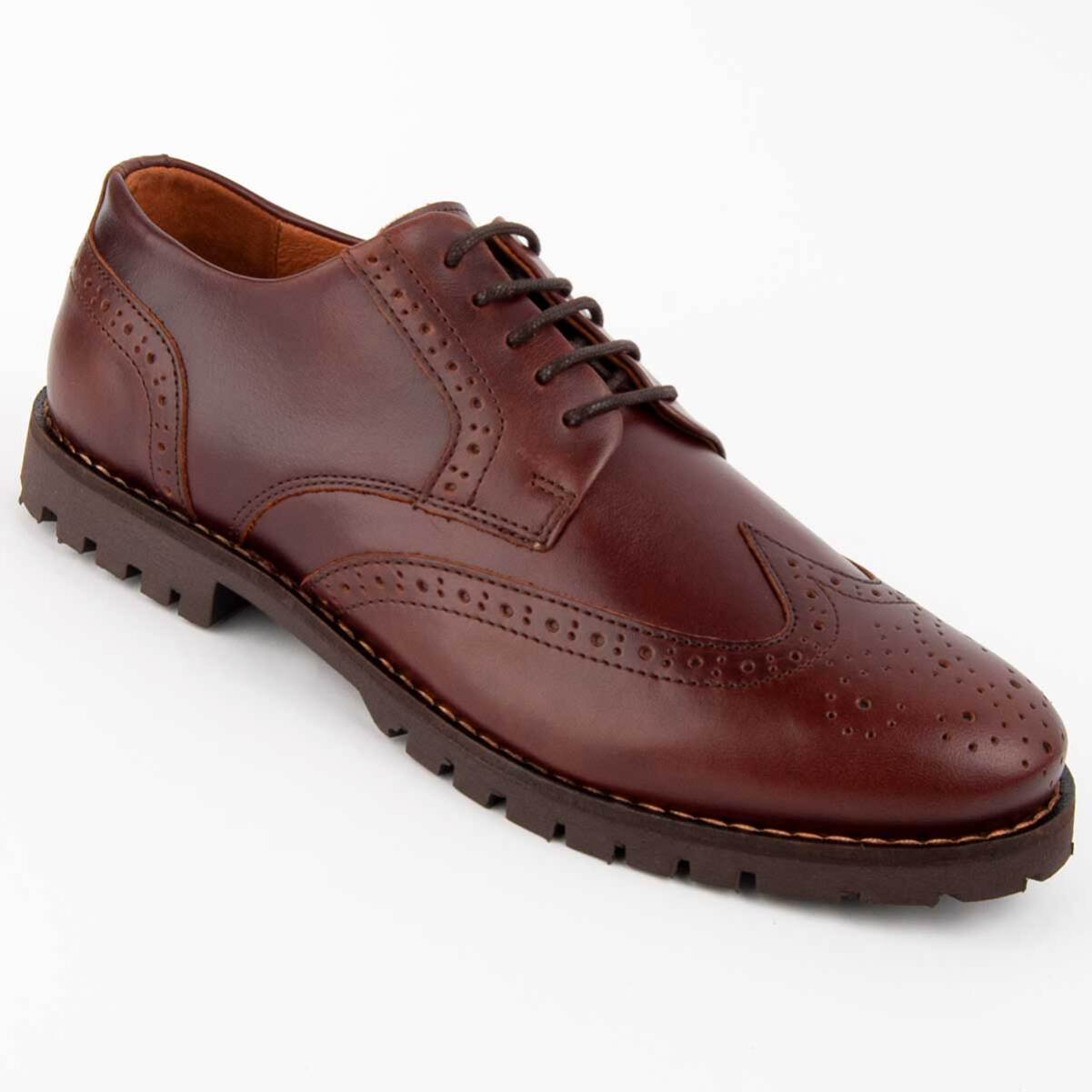 Zapato Oxford De Piel - Marron