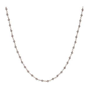 Collana Rosario Girocollo in Quarzite Rosa Sfaccettata
