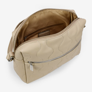 Bolso bandolera beige con cremallera