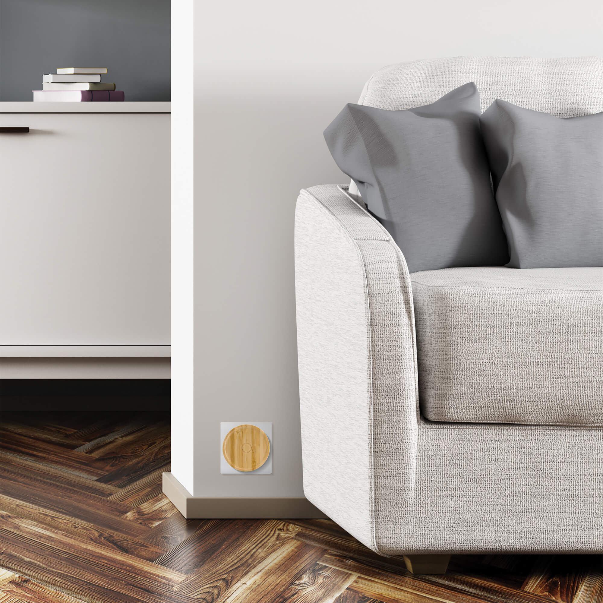 Lot de 3 Carillons écologique et 3 boutons sans fil sans pile Bamboo