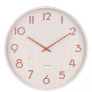 Pure - Horloge murale ronde en bois ø40cm : Couleur - Blanc.