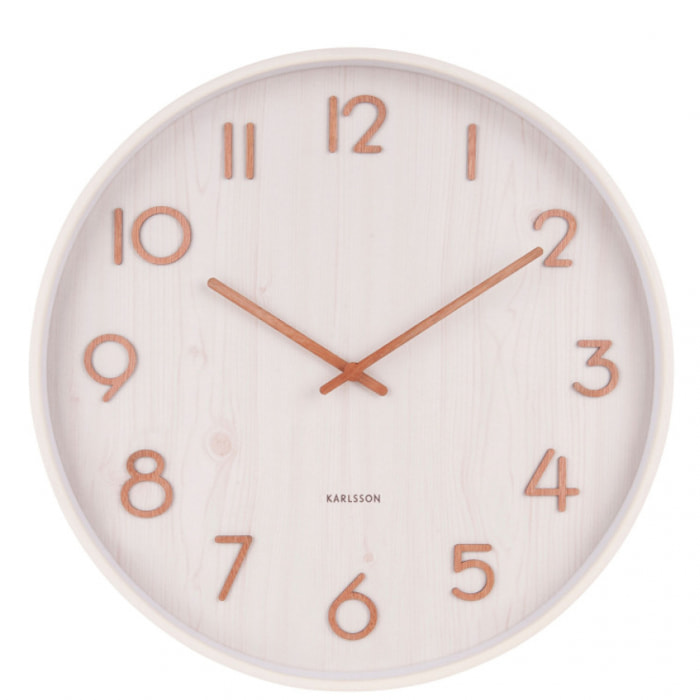 Pure - Horloge murale ronde en bois ø40cm : Couleur - Blanc.