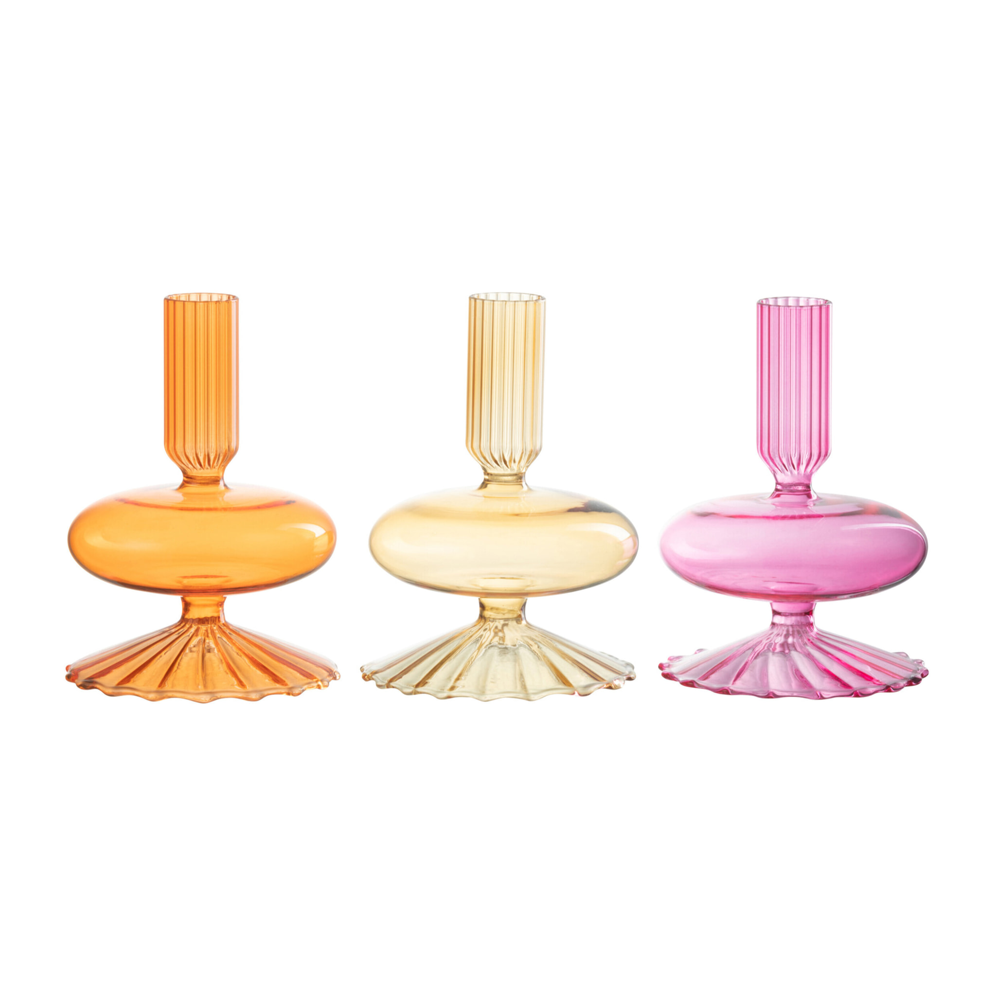 J-Line chandelier Ufo - verre - orange/rose/ocre - 3 pièces