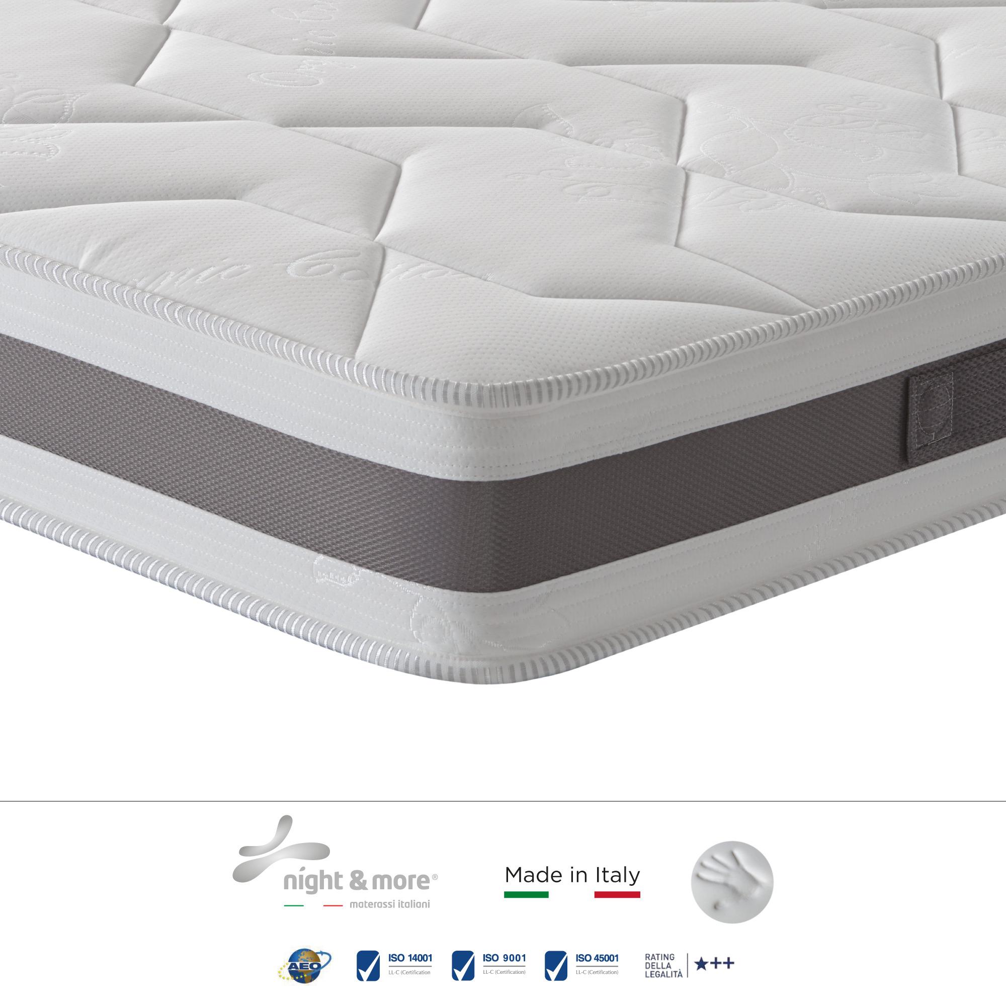 Combinazione: Materasso ''Sogno'' 1cm memory foam H18 cm 140x190 con coppia di guanciali Aloe vera