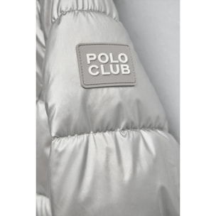 Chaqueta Silvon plateado con logo Polo Club