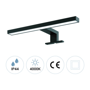 Iluminación de baño Aplique led Alday, 30cm negro