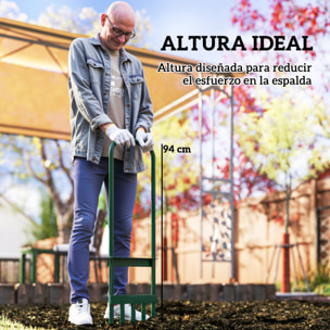 Aireador de Césped Manual, Aireador de 5 Púas Huecas con Mango Antideslizante, Herramienta de Perforación de Césped para Cuidado de Jardines y Patios, Verde Oscuro