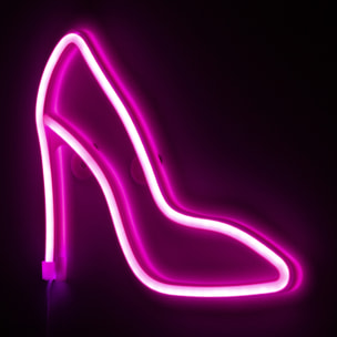 Neón colgante fucsia, diseño Zapato de Tacón.