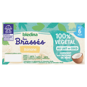 6x4 Brassés 100% Végétal Lait de Coco Banane - Bledina - Dès 6 mois