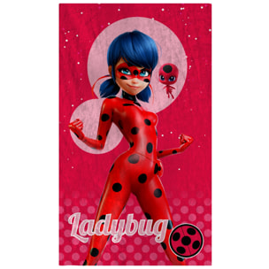Serviette de bain et de plage imprimée 100% coton, MIRACULOUS LADYBUG SUPERGIRL