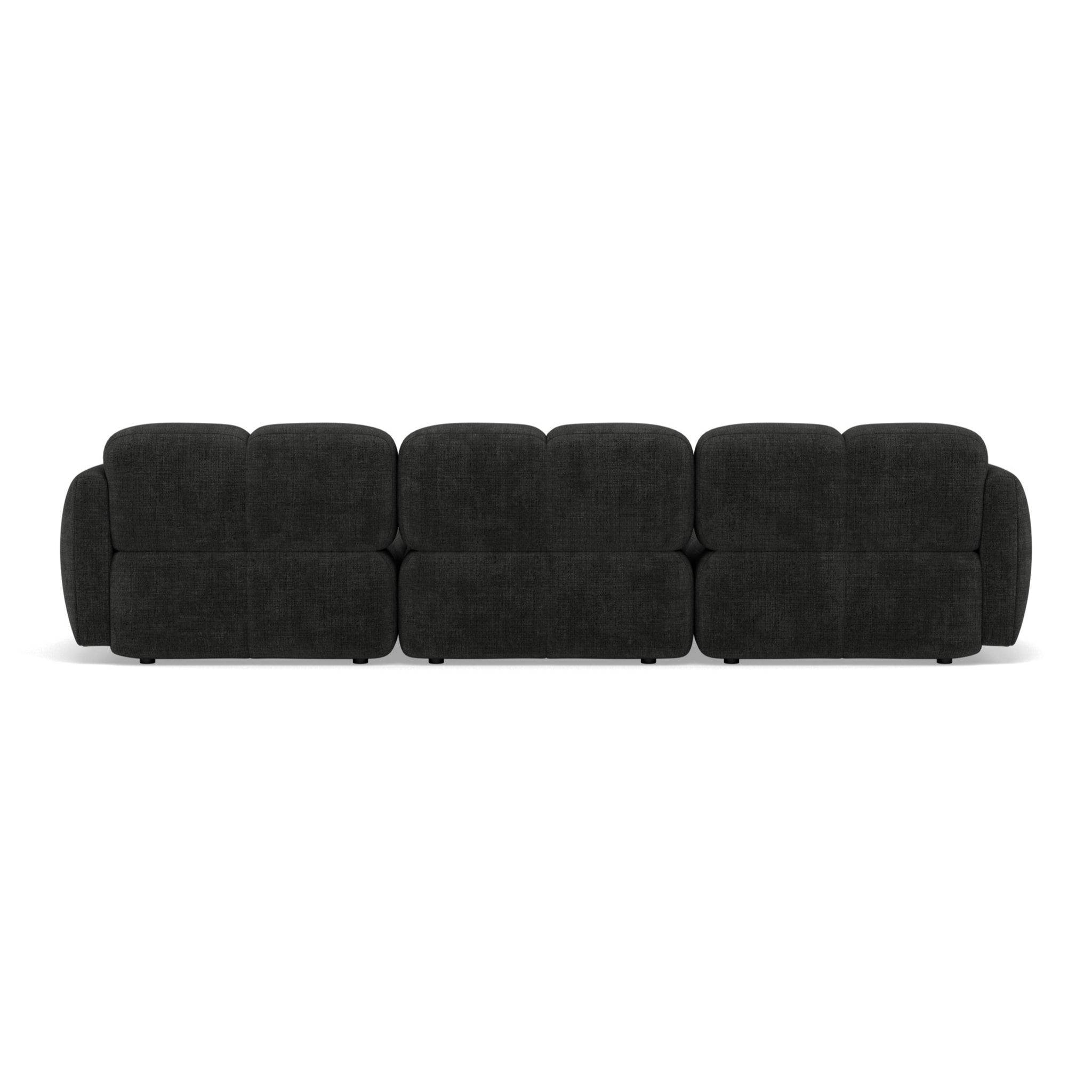 Grace - canapé modulable 3 places en velours texturé - Gris Anthracite