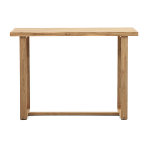 Kave Home - Tavolo alto Canadell 100% outdoor in legno massiccio di teak riciclato 140 x 70 cm