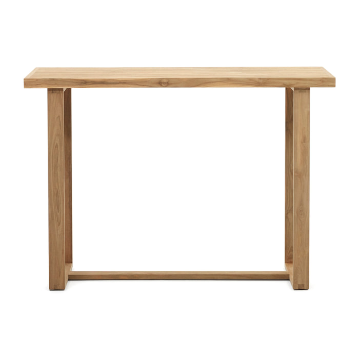 Kave Home - Tavolo alto Canadell 100% outdoor in legno massiccio di teak riciclato 140 x 70 cm