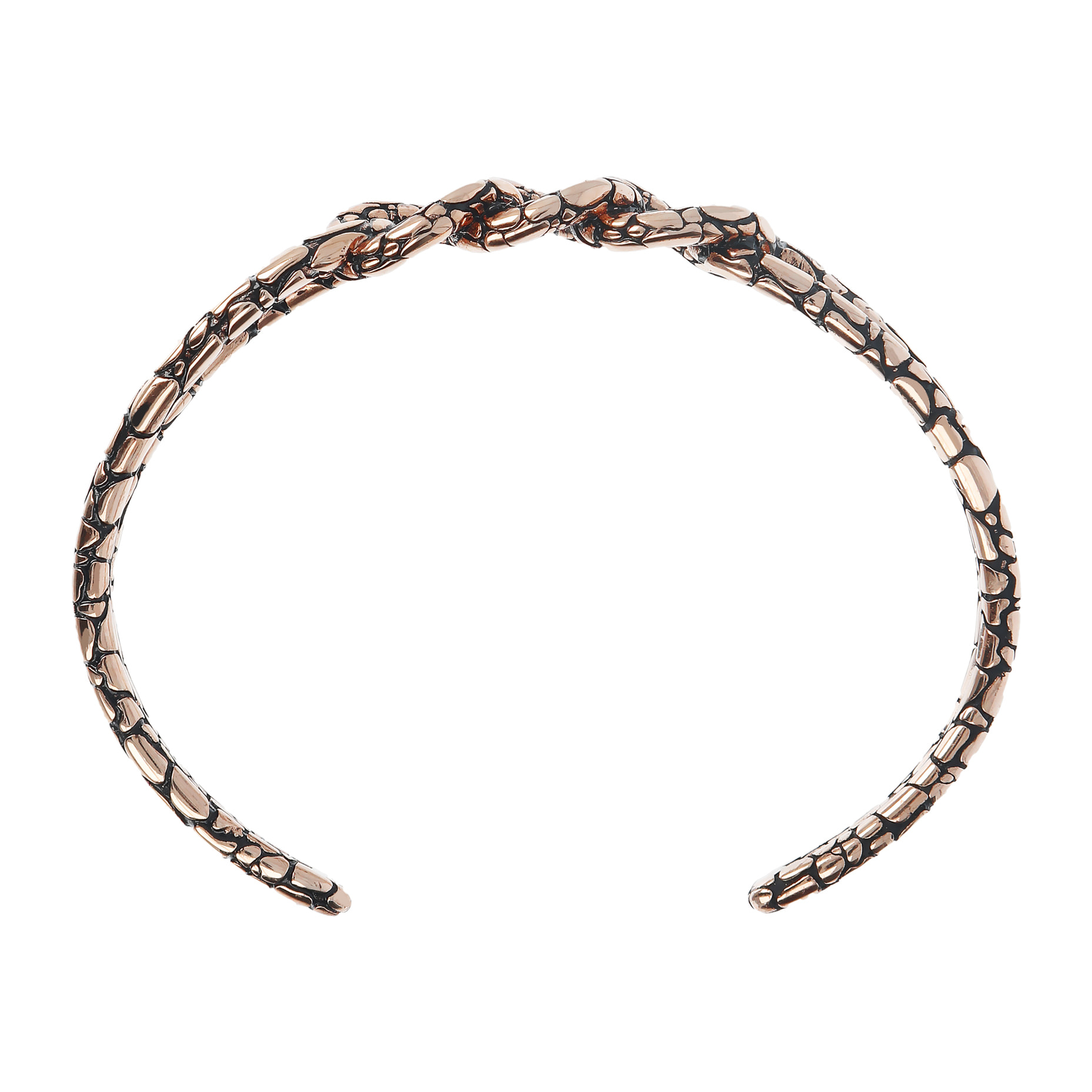 Bracciale Rigido Texture Serpente Placcato Oro Rosa 18kt