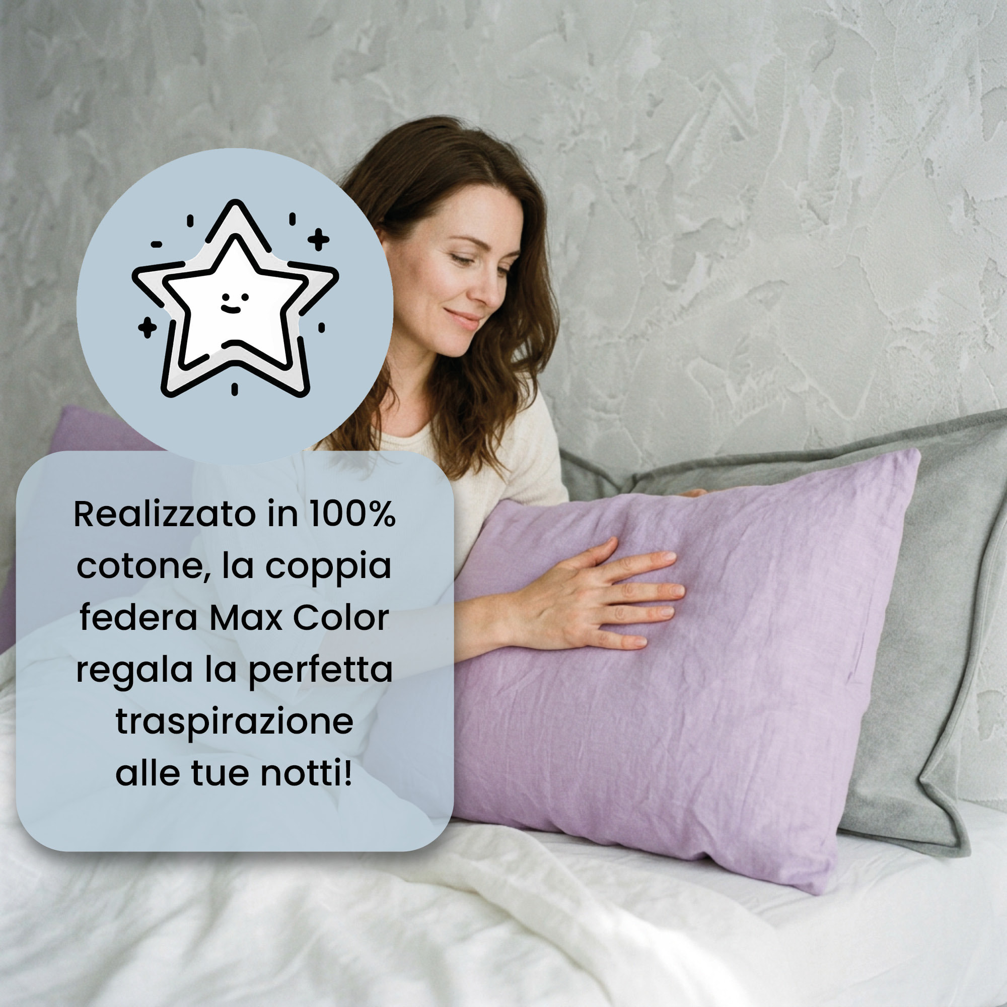 COPPIA FEDERE MAX COLOR, 100% Cotone, Made in Italy - LILLA