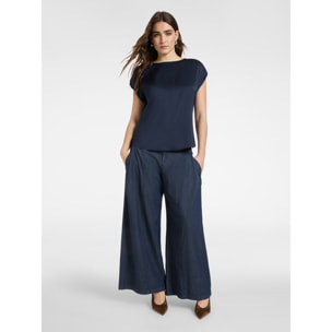 Elena Mirò - Blusa de satén - Azul