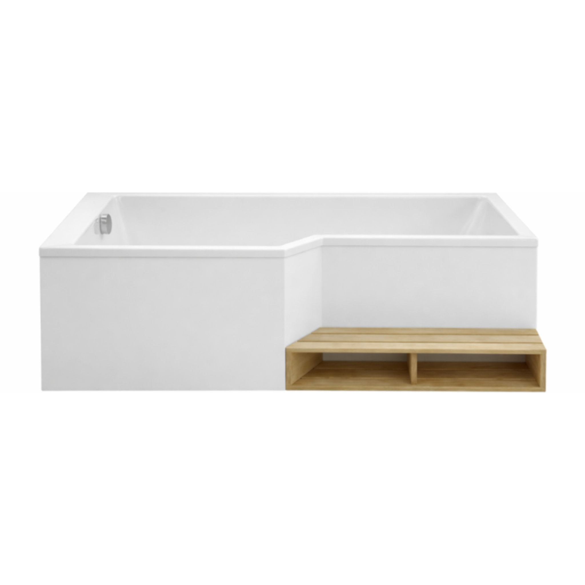 Pack baignoire bain douche antidérapante 170 x 90 Neo version gauche + tablier en niche